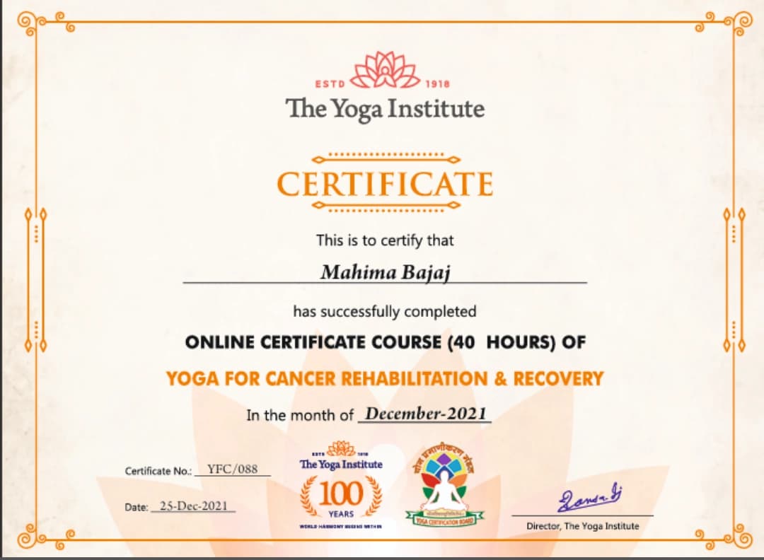 Yoga for Cancer Rehabilitation & Recovery